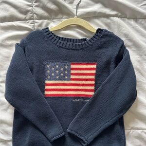 Ralph Lauren Kids Navy Sweater with Flag Design